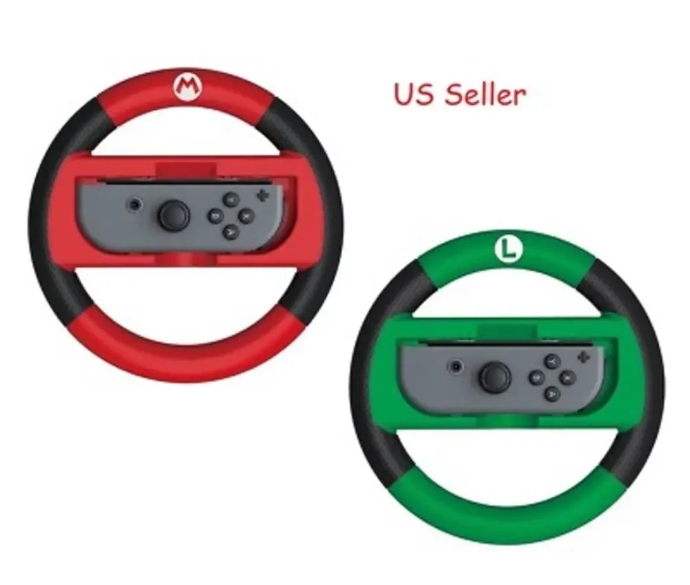 HORI Official Nintendo Switch Mario Kart Deluxe Racing Wheel Mario & Luigi
